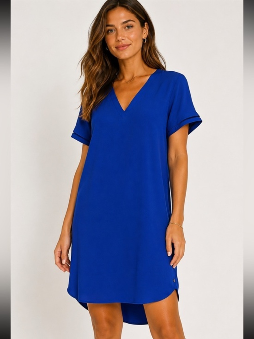 Scotch & Soda Maison Scotch Cobalt Blue V-Neck Shift Dress P Fits M/L